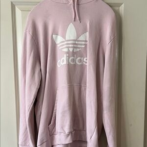Adidas Light Pink Hoodie with White Logo